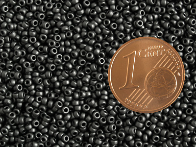 schwarze matte Miyuki Rocailles Saatperlen Größe 15/0 Farbe 